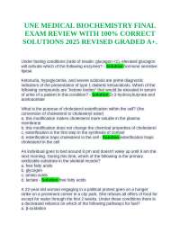 UNE MEDICAL BIOCHEMISTRY FINAL EXAM REVIEW WITH 100% CORRECT SOLUTIONS 2025 REVISED GRADED