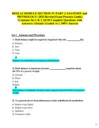 Anatomy and Physiology Practice Questions