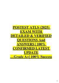 POSTEST ATLS (2025)  EXAM WITH  DETAILED & VERIFIED QUESTIONS And ANSWERS | 100%  CONFIRME