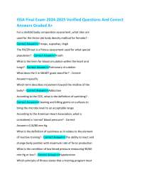 ISSA Final Exam 2024-2025 Verified Questions And Correct  Answers Graded A+