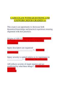 CAISS EXAM WITH ACTUAL QUESTIONS AND ANSWERS 2025/26 GRADED A+