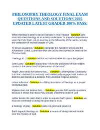Philosophy and Theology Exam Q&A: Key Concepts & Solutions