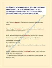 UNIVERSITY OF ALABAMA OM 300 CHILCUTT FINAL  EXAM NEWEST ACTUAL EXAM COMPLETE 50+  QUESTIO