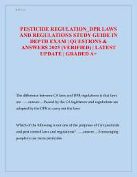 Pesticide Regulation, California DPR, Laws & Regulations, 2025 Study Guide, Certification