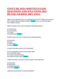 STOTT Pilates Exam Questions and Answers: Comprehensive Review 2025