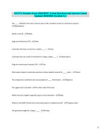 NAVTA Practice Exam 2024/2025 | Actual Questions and Answers Latest  Updated 2024/2025 (Gr