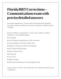Effective Communication in Correctional Settings: Exam and Detailed Answers