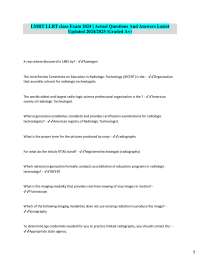 LMRT LLRT class Exam 2024 | Actual Questions And Answers Latest  Updated 2024/2025 (Graded