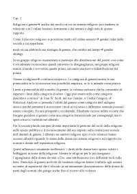 Riassunto libro Religioni e parità di genere.