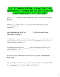 Automatic Sprinkler Systems: Maintenance, Inspection, and Operation Guide