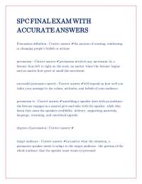 Persuasion Techniques: Exam Questions and Answers
