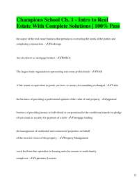 Real Estate Fundamentals: Key Concepts and Definitions