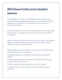 Strategic Management Exam Review: Offensive & Defensive Strategies