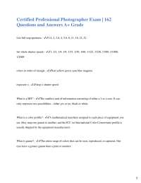 Certified Professional Photographer Exam: 162 Q&A for A+ Grade