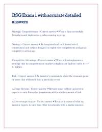 Strategic Management Exam Questions and Answers