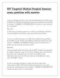 RN Medical-Surgical Immune Exam Questions and Answers