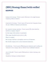 Business and Corporate Strategy Exam Prep