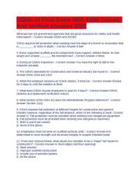 OSHA-10 Final Exam With 100% Correct And Verified Answers 2025