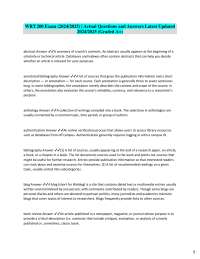 WRT 200 Exam (2024/2025) | Actual Questions and Answers Latest Updated  2024/2025 (Graded