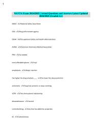 NAVTA Exam 2024/2025 | Actual Questions and Answers Latest Updated  2024/2025 (Graded A+)