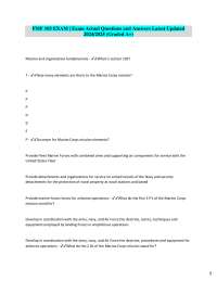Marine Corps Mission and Organization: Exam Q&A