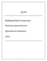 Building Moisture Inspection: Psychrometry and Thermodynamics Review