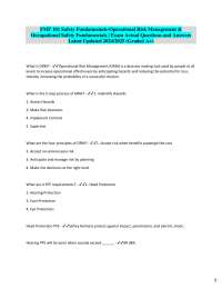 Operational Risk Management and Safety Fundamentals: Exam Q&A