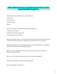 FMF CORE Test: Exam Questions and Answers 2024/2025