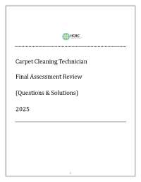 Carpet Cleaning Technician Final Assessment Review 2025: Fiber Identification and Cleaning