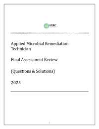 Applied Microbial Remediation Technician Final Assessment Review 2025