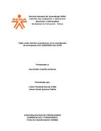 Taller sobre hechos económicos en la constitución de la empresa