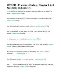 Procedure Coding: CPT Codes Q&A