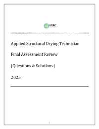 Applied Structural Drying Technician - Final Assessment Review - IICRC 2025