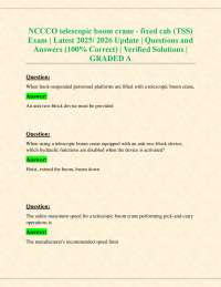 NCCCO Telescopic Boom Crane (TSS) Exam Q&A 2026