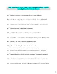 FMF Exam Prep: Key Questions & Answers for Marine Corps History