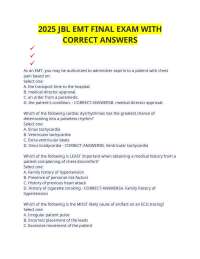2025 JBL EMT FINAL EXAM WITH CORRECT ANSWERS