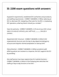 EOC and NIMS Exam Questions and Answers: Emergency Management Study Guide