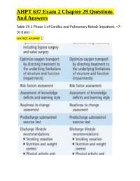 Cardiac and Pulmonary Rehabilitation Exam Q&A: Key Concepts and Management