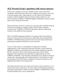 ACE Personal Trainer Practice Exam: Questions and Answers