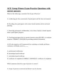 ACE Group Fitness Instructor Exam: Practice Questions and Answers