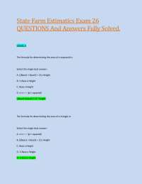 State Farm Estimatics Exam 26: Construction Estimating Questions and Answers