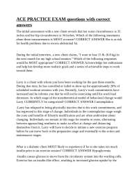 ACE Practice Exam Questions and Answers: Exercise Science