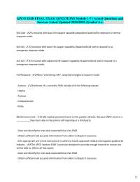 APCO EMD FINAL EXAM QUESTIONS Module 1-7 | Actual Questions and Answers Latest Updated 202