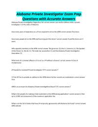 Alabama Private Investigator Exam Prep: Q&A Study Guide