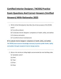 NCIDQ Exam Practice Questions and Answers 2025: Interior Design Certification