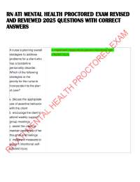 Mental Health Nursing Exam Questions and Answers 2025