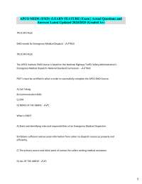 Emergency Medical Dispatch (EMD) Exam Questions and Answers 2024/2025