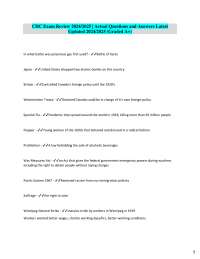 CHC Exam Review 2024/2025: Canadian History Q&A