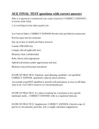 ACE Personal Trainer Certification: Practice Questions and Answers