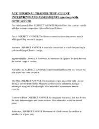 ACE Personal Trainer Exam: Key Terminology and Definitions